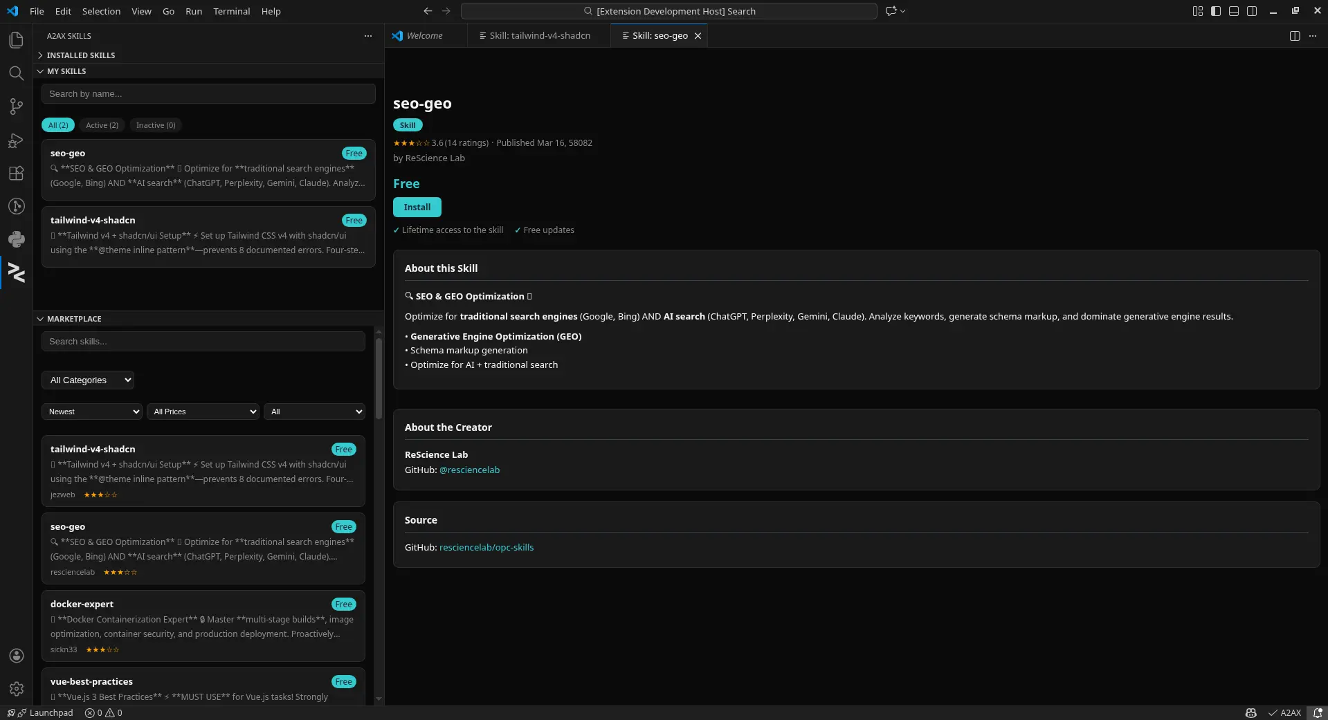 BuySkills VS Code Extension